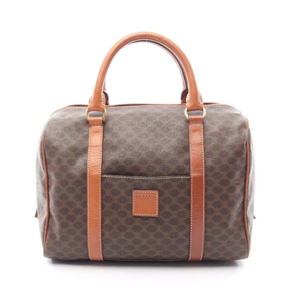 Celine Macadam handbag canvas leather brown